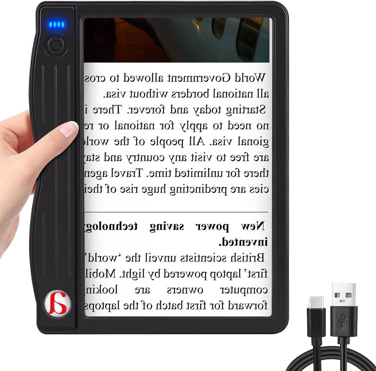 Handheld Vergrootglas met Licht - Oplaadbare 6X 30X Vergrootglas voor Lezen, LED Verlichting en Lichtgewicht Ontwerp voor Senioren en Kleine Lettertypes