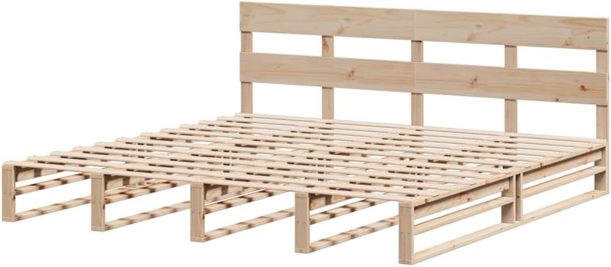 Bedframe Grenenhout - Houten Bedframe Tweepersoons - Goede Nachtrust - Massief Hout - 180x200 cm - Naturel