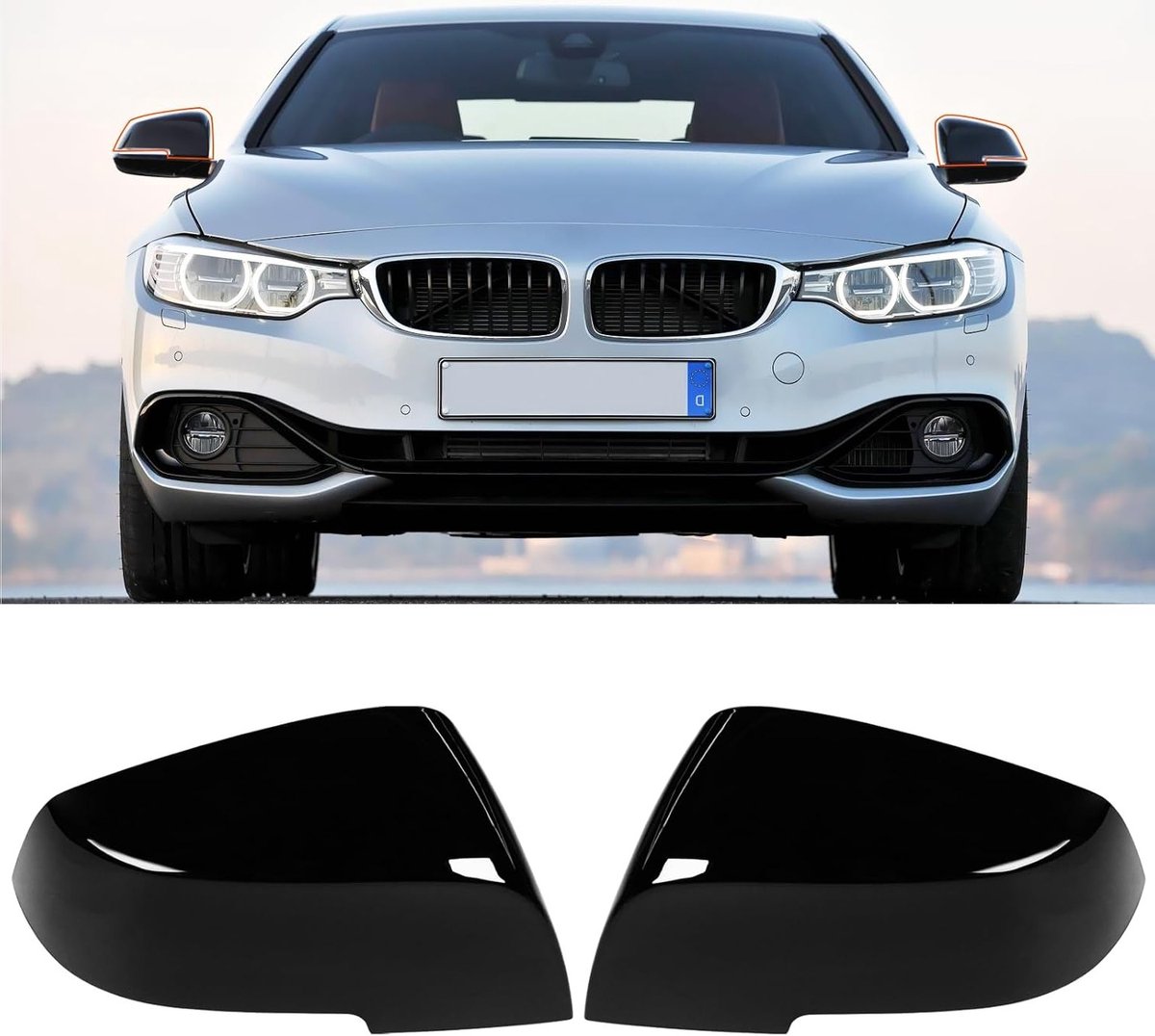 2 Stuks Compatibele Zwarte Car Mirror Covers voor BMW 1, 2, 3 Series en i3 - Links en Rechts Achteruitkijkspiegel Bescherming en Stijl