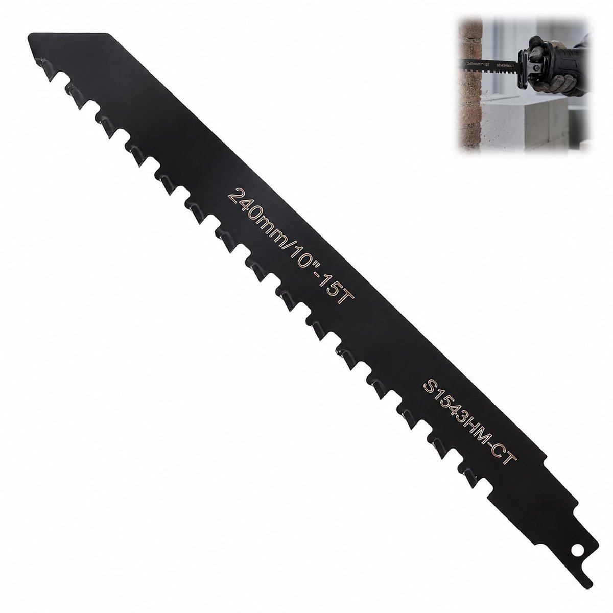 Reciprozaagblad 240 mm - type S1543 - voor baksteen en beton - snel snijden van bouwmaterialen - ShopVlot