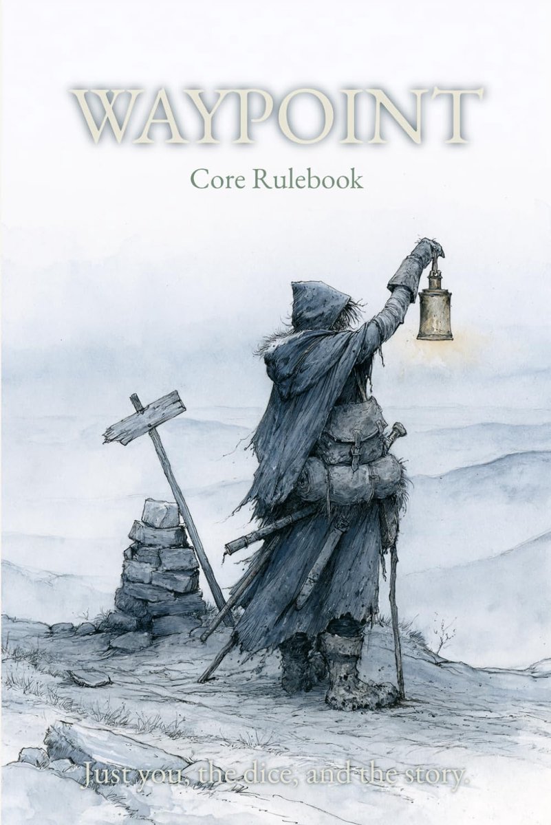 Solo RPG Regelboek - WAYPOINT RPG Spelsysteem - Volledige spelregels - Geschikt voor solo-avonturen - ShopVlot