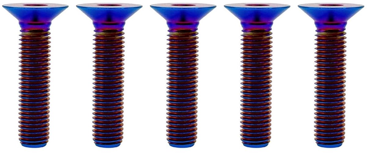 Titanium bouten M6 x 1 x 30mm - GR5 titanium - verzonken kop - ideaal voor fietsen - ShopVlot