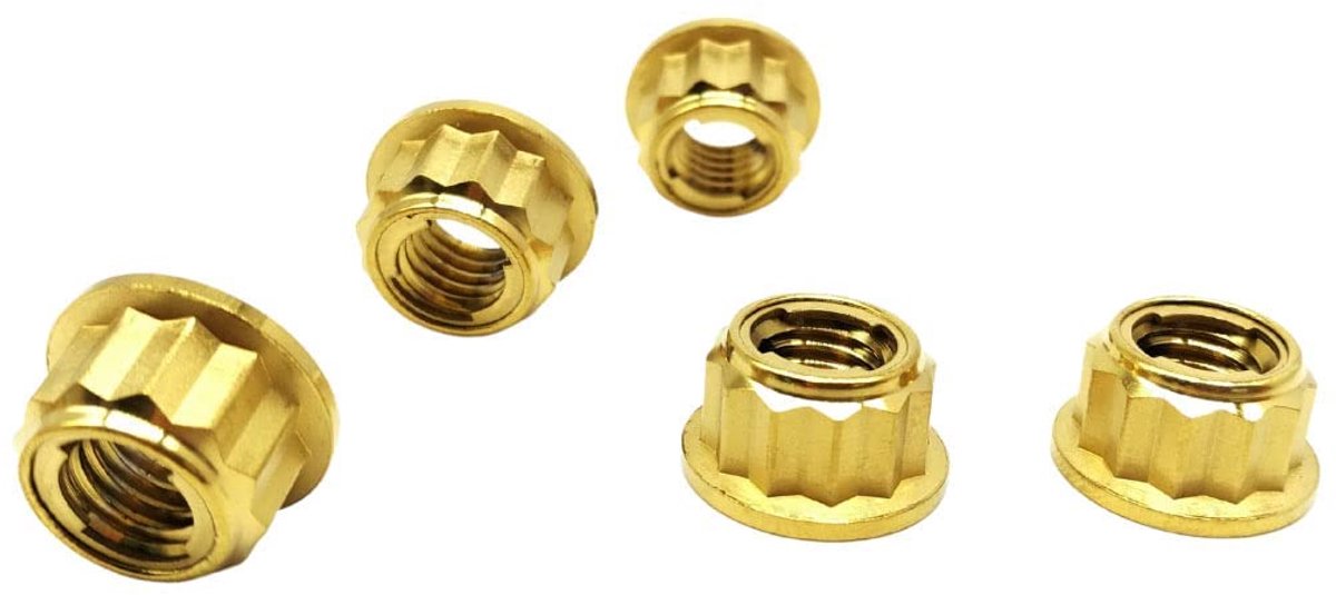Chainwheel moer M8 x 1.25mm - titanium - lichtgewicht - ideaal voor fietsverbetering - ShopVlot