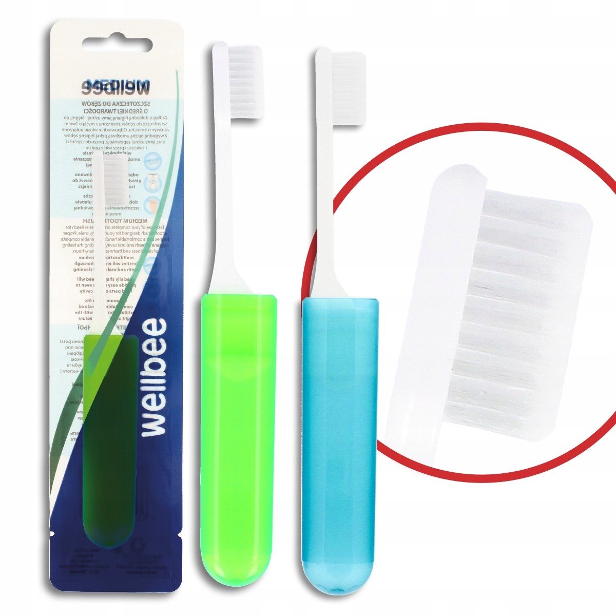 Wellbee Reissenset Tandenborstel Medium Hard - Compact & Hygiënisch