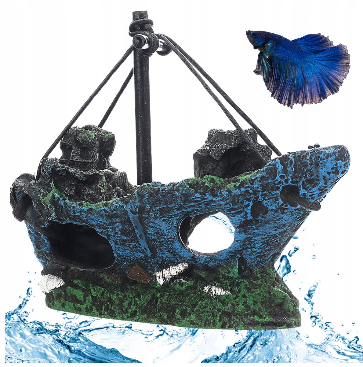 Scheepswrak Decoratie Aquarium - 13,5cm - Piratenchip