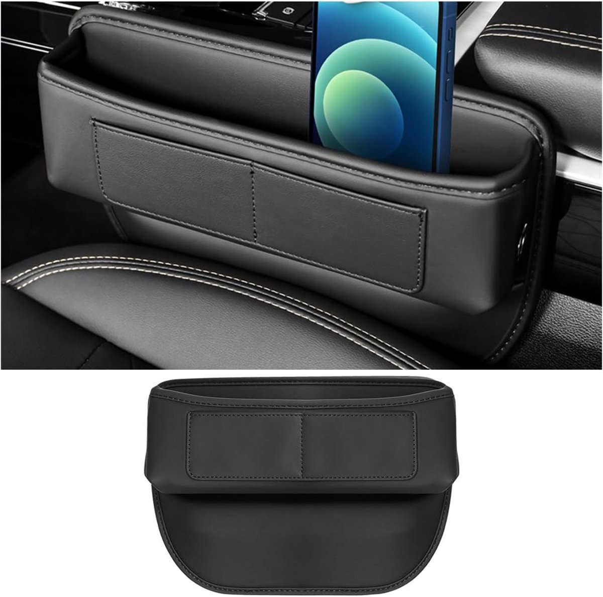 Autostoel gap organizer - lederen auto gap filler - zijzak organizer - optimaal opbergen - ShopVlot
