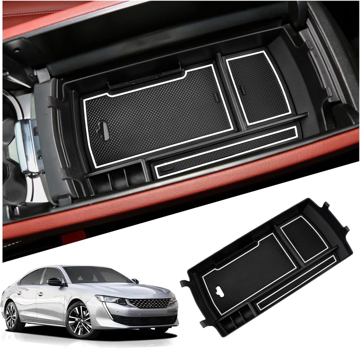 Opbergdoos Middenconsole - Organiser Armsteun - Geschikt voor Peugeot 508 2020-2025 - Perfecte Pasvorm - ShopVlot