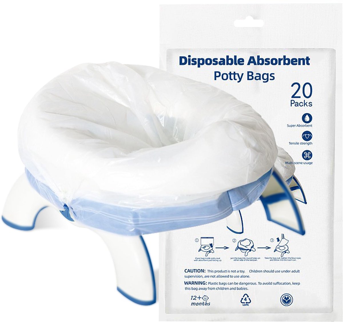 Potjeszakjes voor kinderen 40 stuks - draagbaar - absorberende pad - ideaal voor onderweg - ShopVlot