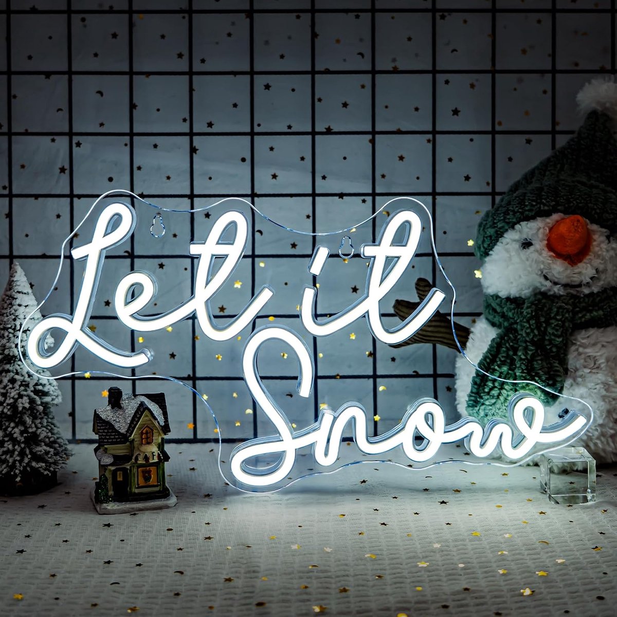 Neon lichtreclame Let It Snow - LED - sfeervol voor kerst - perfect voor decoratie - ShopVlot