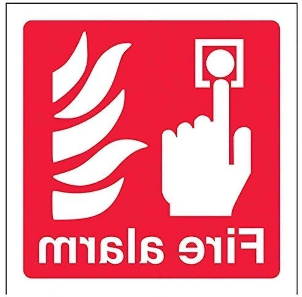 Brandblusser Pictogram - Brandalarm Teken - Veiligheid Aangeven - Zelfklevend Vinyl - 100 x 100 mm - Rood