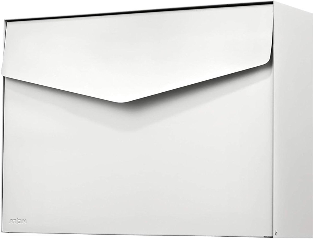 Brievenbus Letter - Brievenbus met slot - Post ontvangen - Envelop design - 312x430x128 mm - Wit