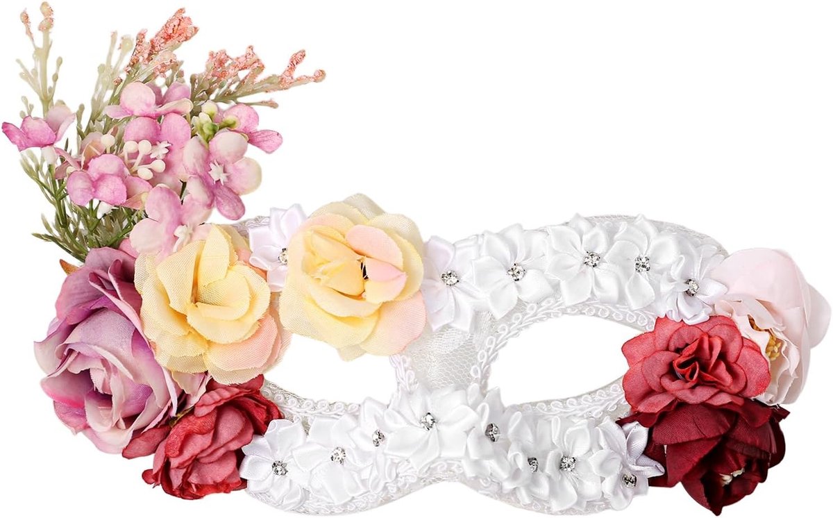 Venetiaans masker dames bloemen - kant - sexy oogmasker - perfect voor carnaval - SnelShoppen