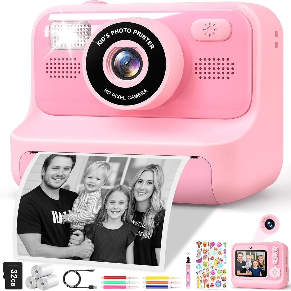 Digitale camera voor kinderen - compact formaat - kleurrijk ontwerp - stimuleert creativiteit - ShopVlot