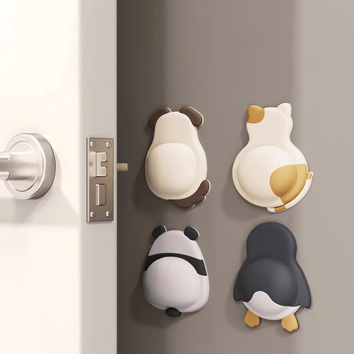 Deurstoppers dieren - set van 4 - siliconen - schattige motieven - dempen geluid - ShopVlot