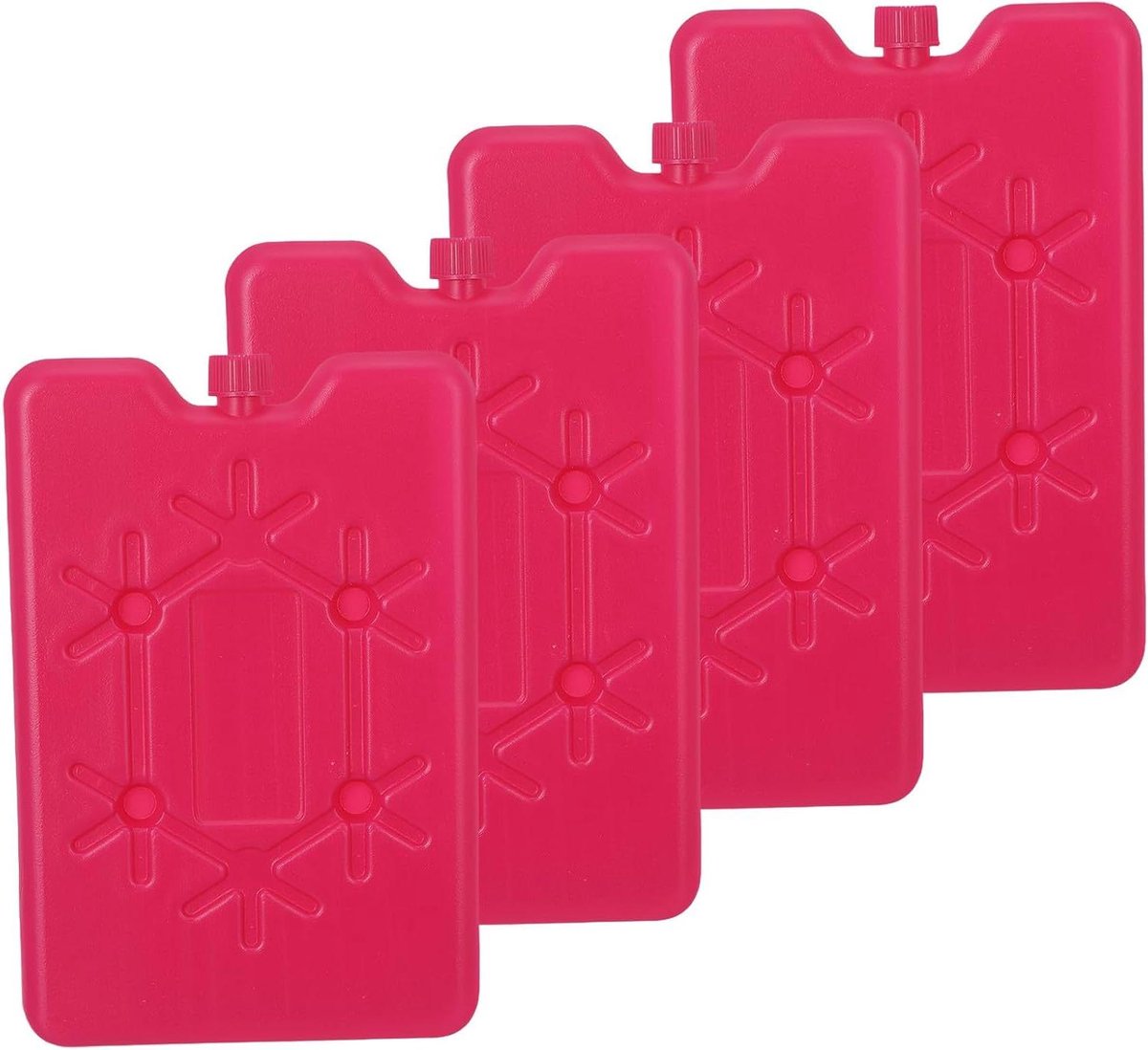 Koelelementen 4 stuks - Herbruikbare ijsblokjes - Lunch koel houden - Slank en draagbaar - 16x10 cm - Roze