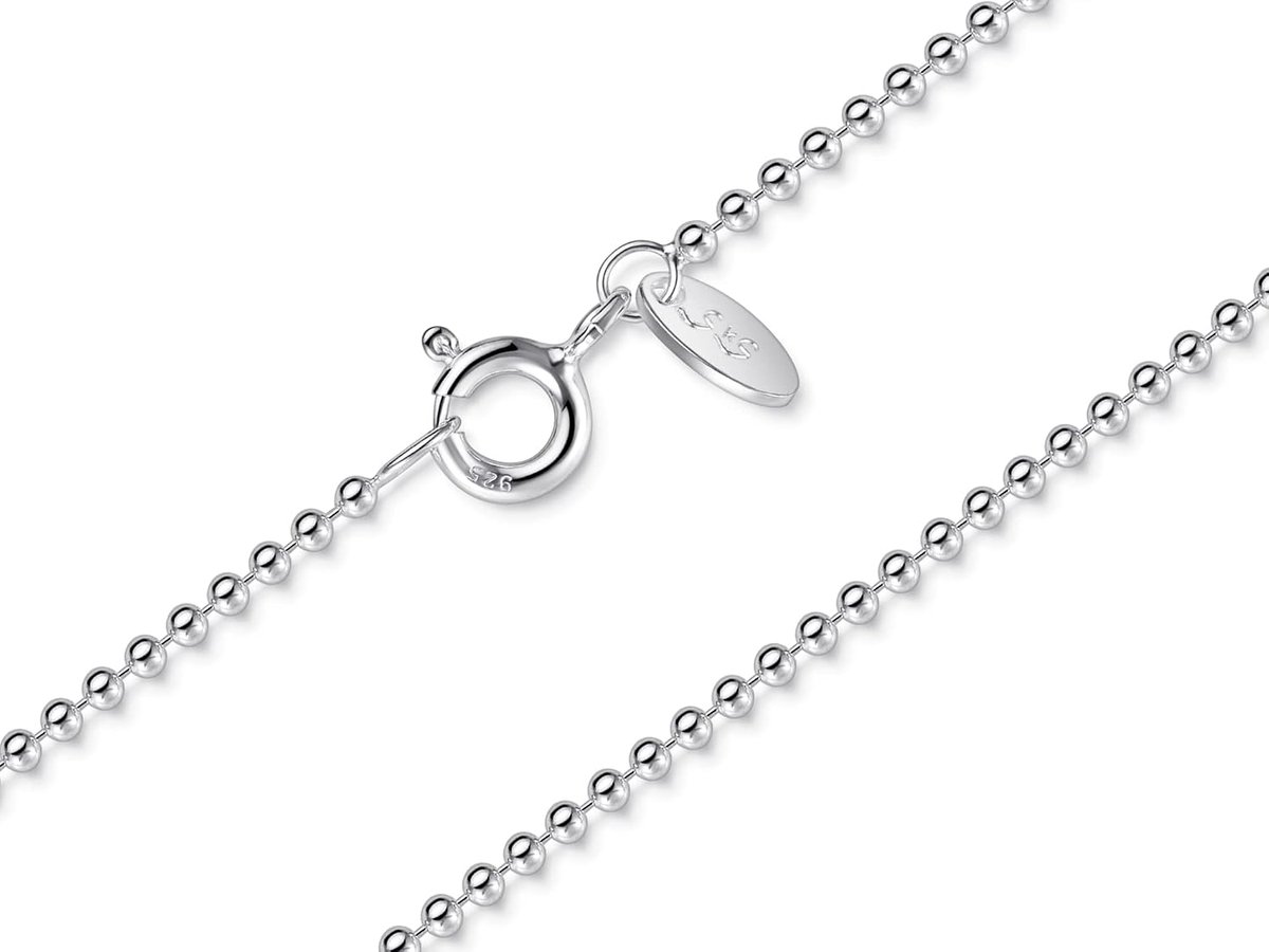 Ball chain 1.5 mm - echt 925 zilver - lengte 38-100 cm - veelzijdig gebruik - ShopVlot