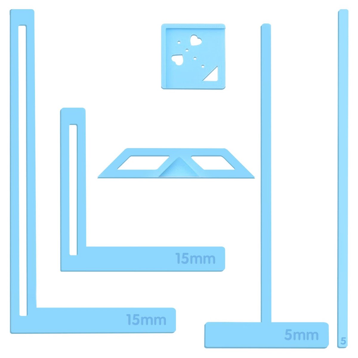 Boekbindgereedschap set 6-delig - Blauwe plastic sjabloon - Dagboek en kalenderbindset - Ideaal voor beginners - ShopVlot