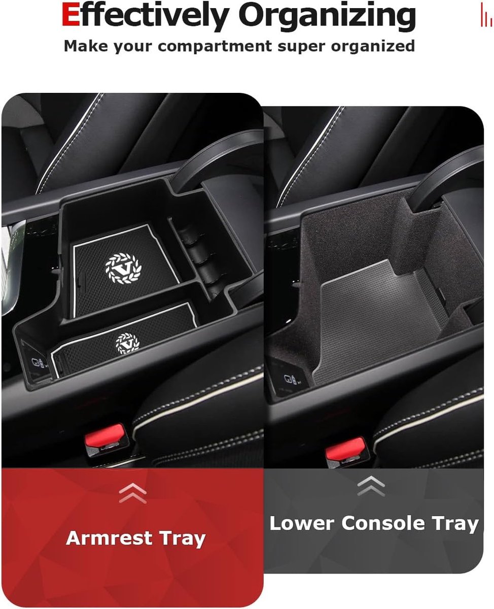 Center Console Storage Compartment for Volvo XC60, XC90, V60, S60, V90, S90, 2017-2024, 2025, Armrest Shelf, with - ShopVlot