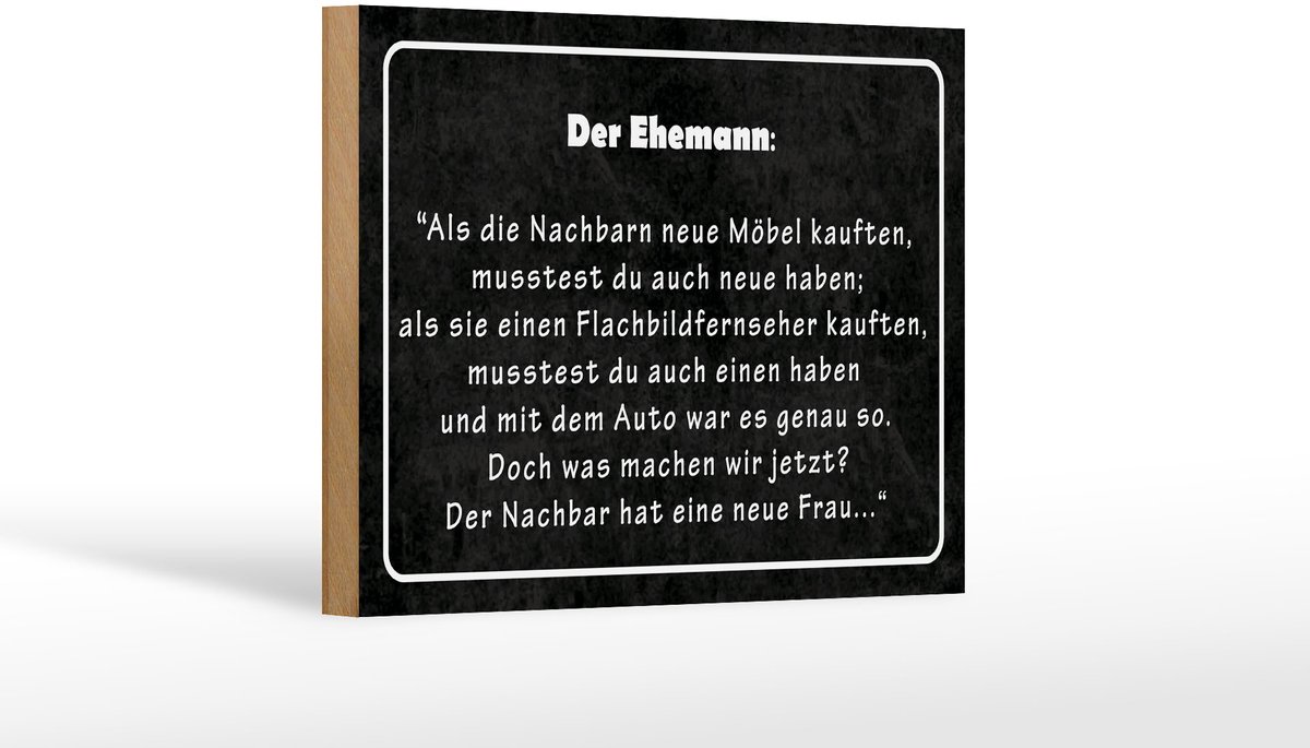 Holzschild Spruch 12x18 cm Der Ehemann Deko Schild