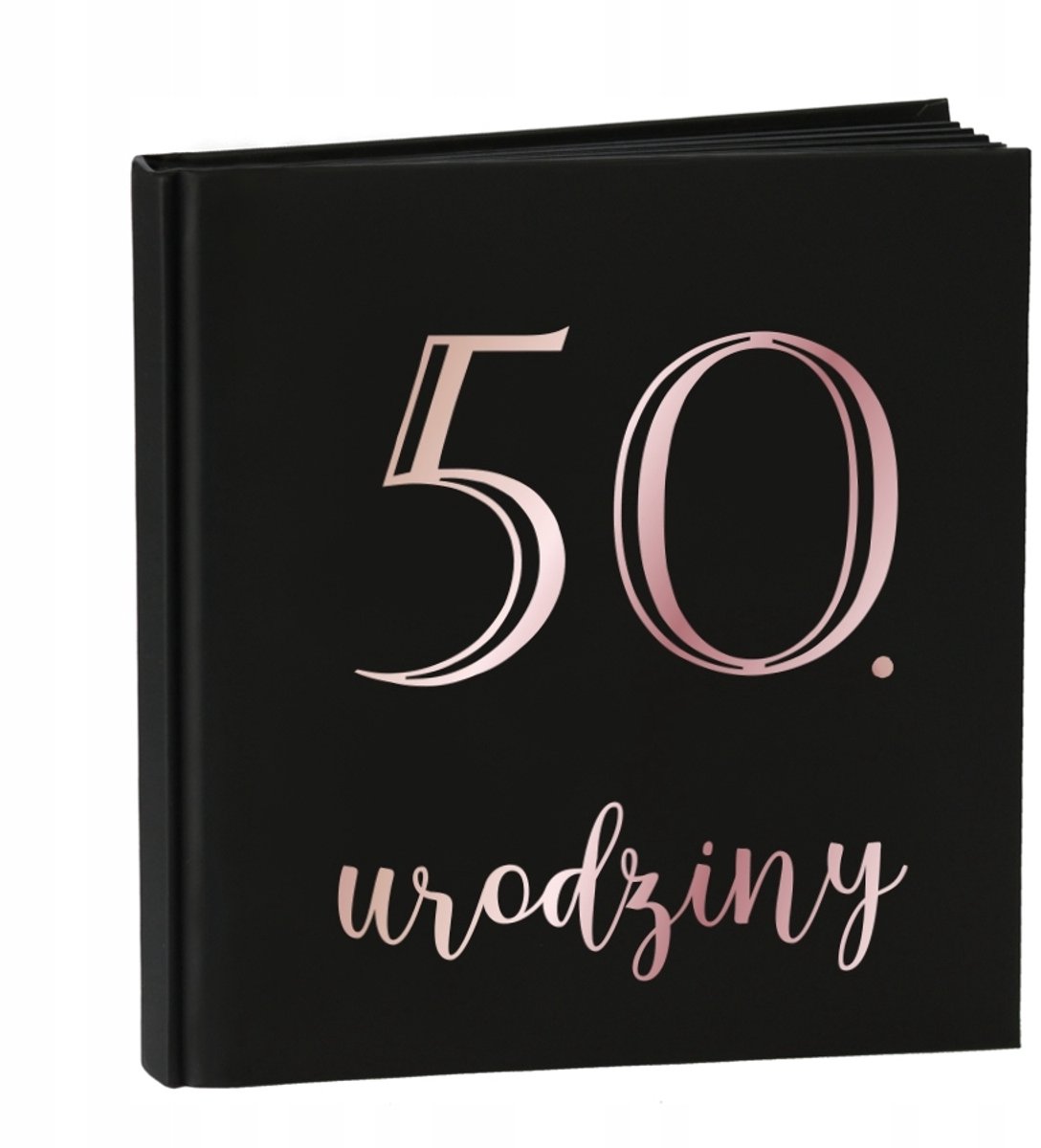 Gastenboek 50e Verjaardag Zwart Rose Goud Glamour Album