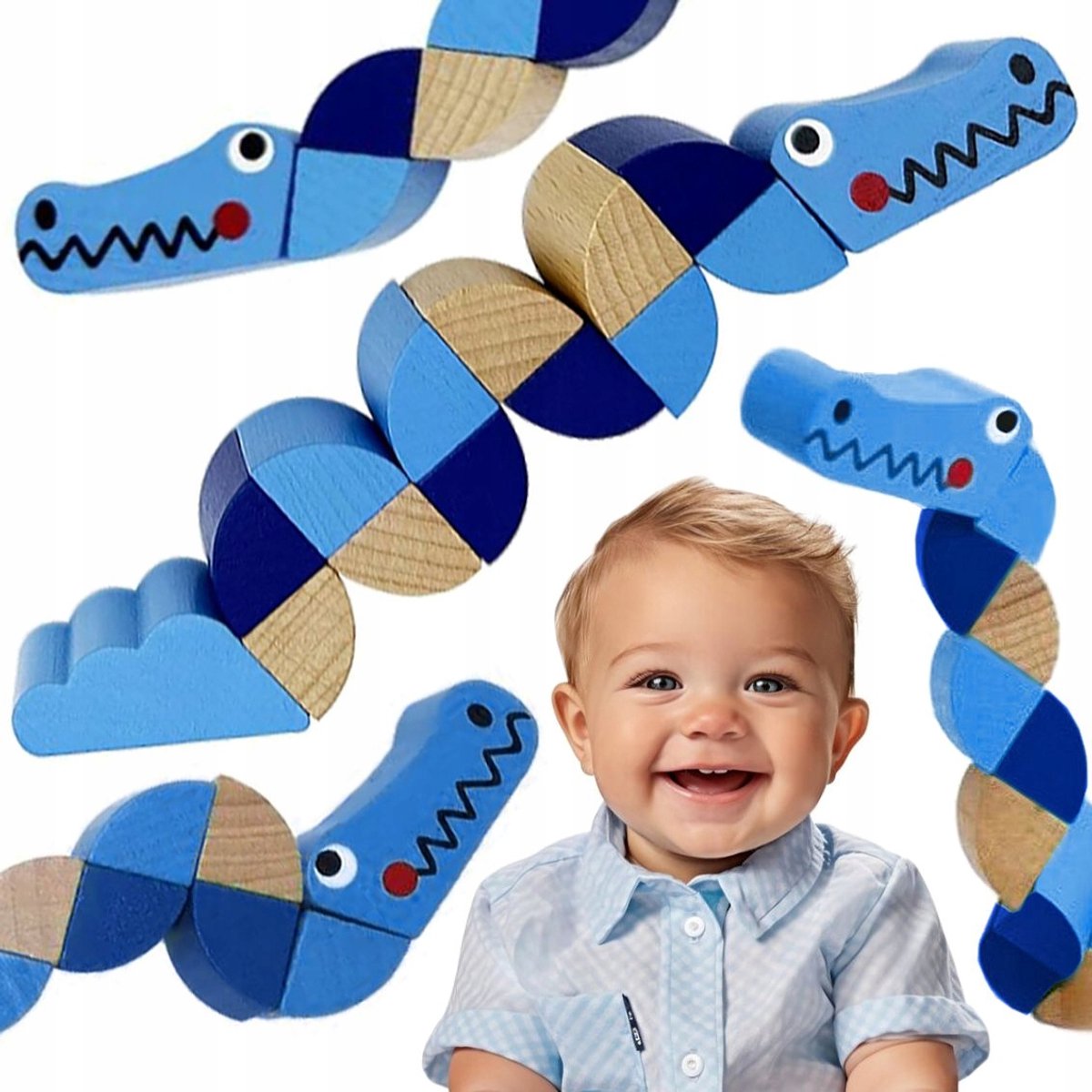 Magische Houten Slang Puzzel Speelgoed voor Kinderen