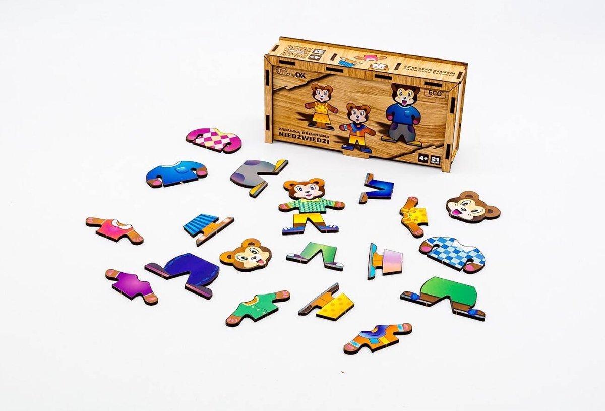 Houten Kleedspel voor Kinderen: Beren & Kleding
