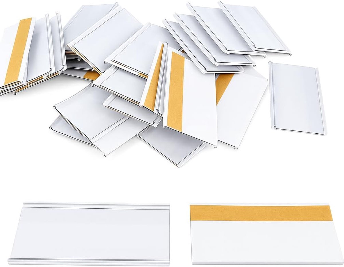 Zelfklevende labelhouders 30mm x 70mm - Transparant - Hoge kwaliteit - Perfect voor prijslabels - ShopVlot