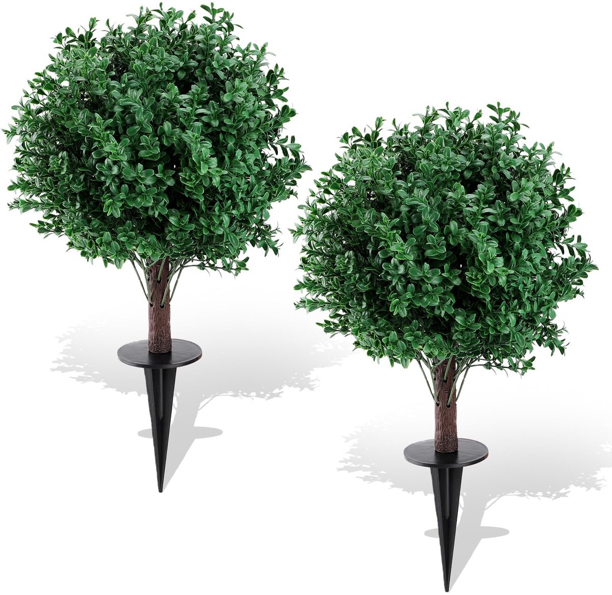 Kunstbomen set van 2 - buxusboom - UV-bestendig - perfect voor tuin en terras - ShopVlot