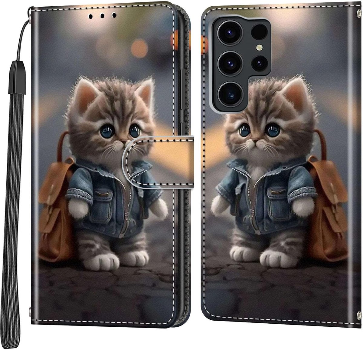 Hoesje voor Samsung Galaxy S24 Ultra - Kunstleer - Flip cover - Bescherming en standfunctie - ShopVlot