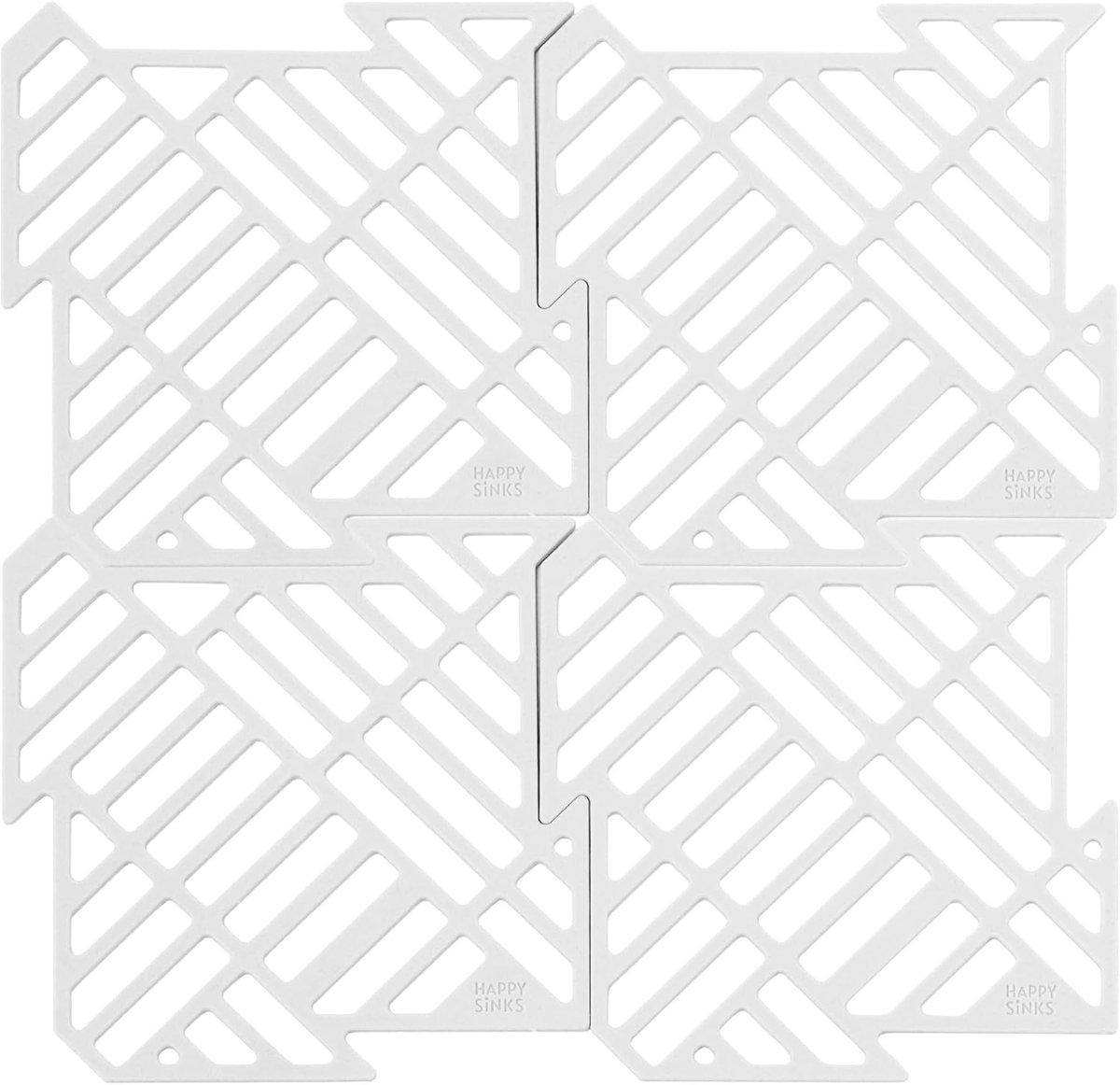 Siliconen gootsteenmat - 16,3 x 16,3 cm - Wit - Hittebestendig en krasbestendig - Bescherming voor je gootsteen - ShopVlot