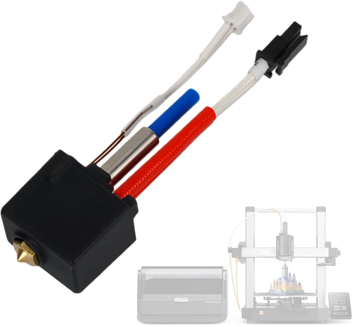 Hotend Kit voor 3D-printer - Vervangende 24V Keramische Verwarmblok - Hoge Doorvoer met Volcano Nozzle - ShopVlot
