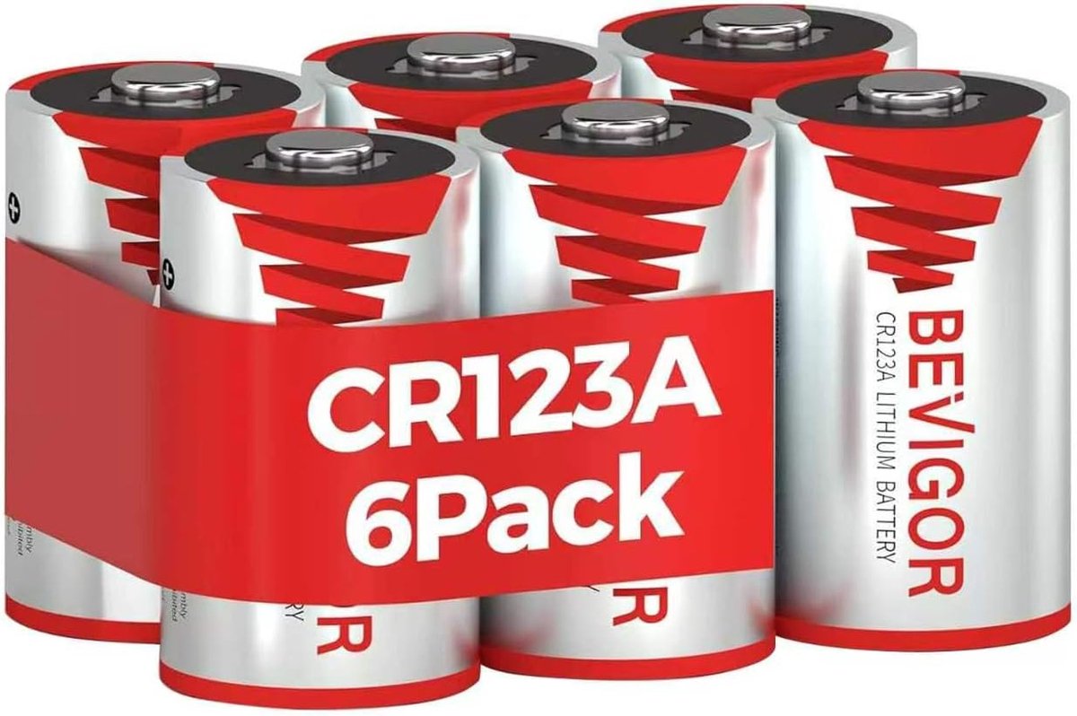 CR123A Lithiumbatterij 6 Stuks - 1500mAh 3V - Niet Oplaadbaar - Ideaal voor Beveiligingssystemen - ShopVlot
