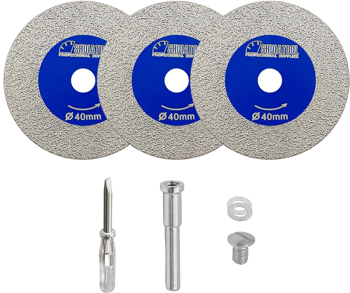 Diamantzaagblad 40mm - Mini zaagbladen - 3 stuks - Voor het snijden van glas en keramiek - ShopVlot