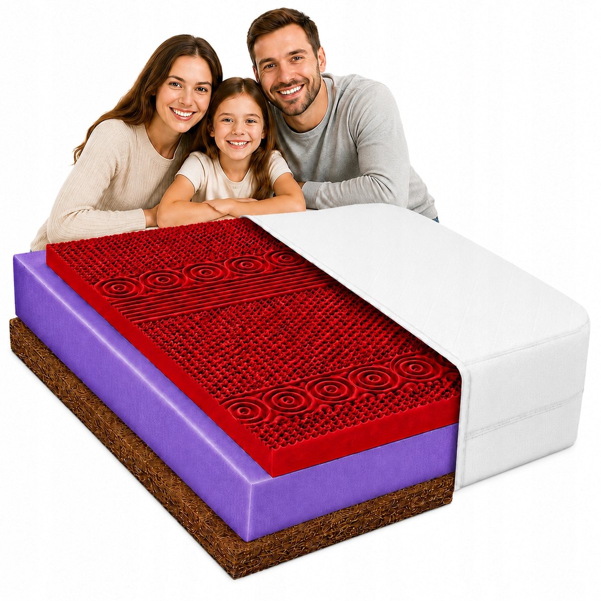 Hard Zone Matras 100x200cm: 7 Zones HR Schuim & Kokos, 30cm