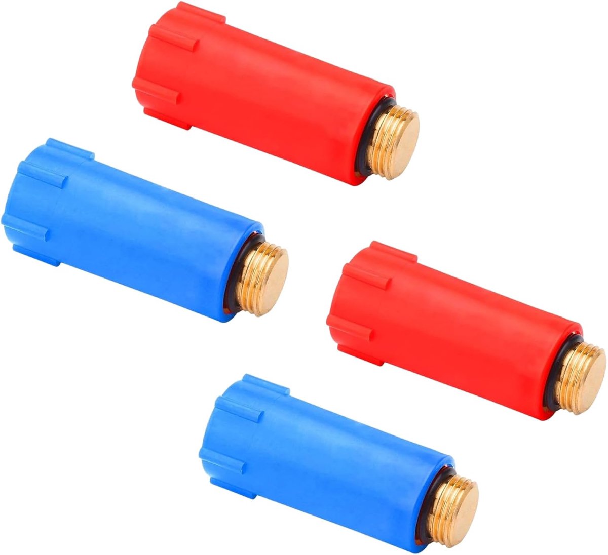 Bouwpluggen voor waterleidingen 1/2 inch - Messing schroefdraad - Kleurgecodeerd - Voor veilige afsluitingen - ShopVlot