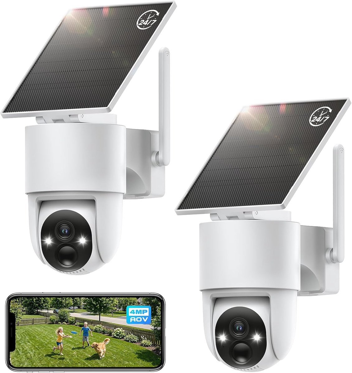 Bewakingscamera 2K Outdoor - WiFi 360° PTZ - Solar met PIR-detectie - Altijd en overal veilig - ShopVlot