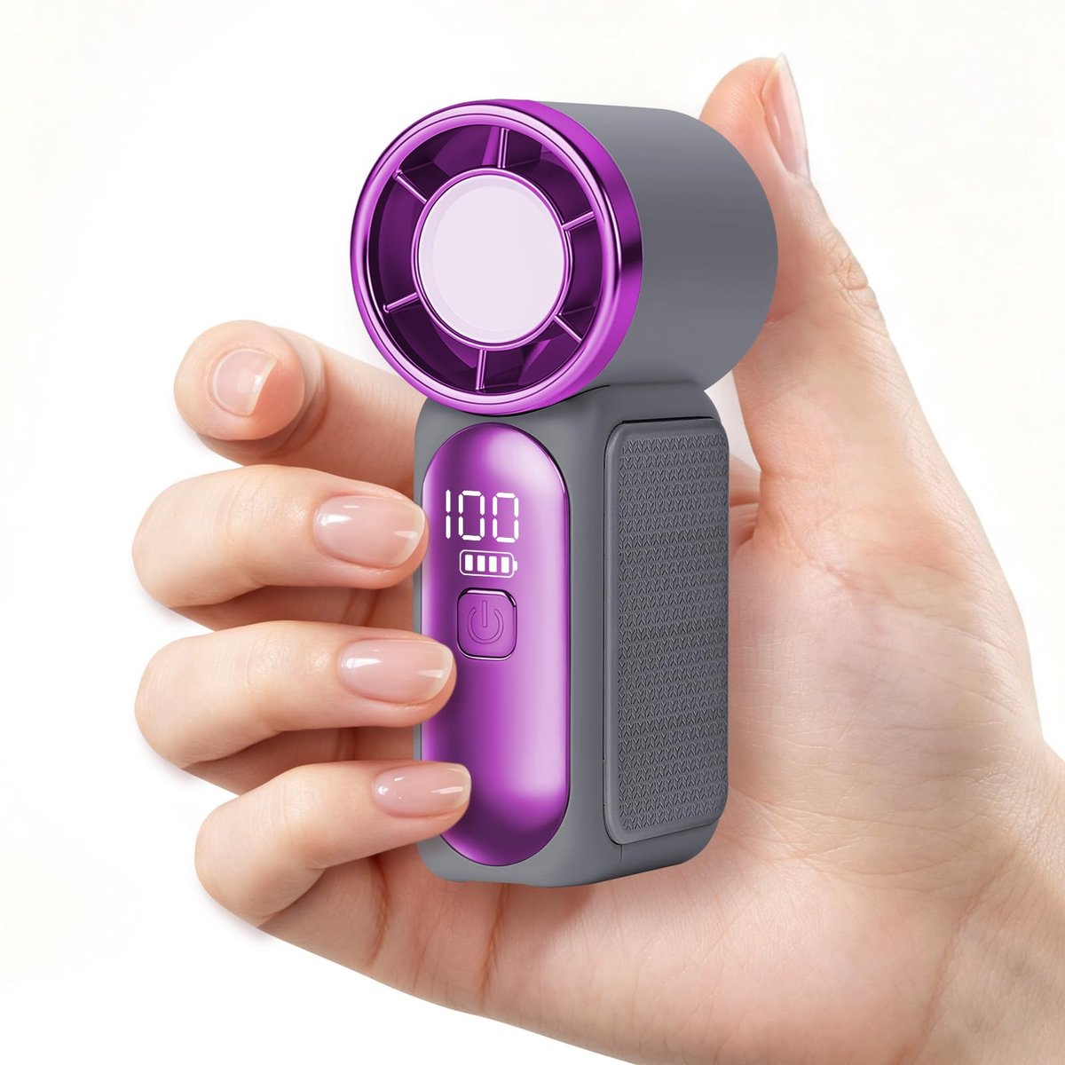 Draagbare Mini Handventilator - USB Oplaadbaar - Grijs - Ideaal voor onderweg - ShopVlot