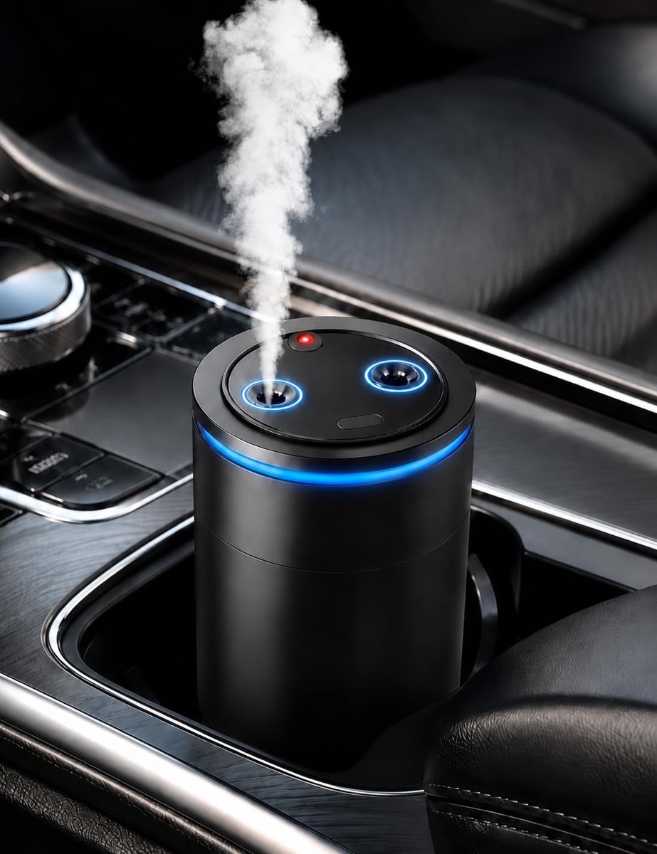 Auto luchtverfrisser met dubbele verneveling - 2 × 30 ml oceaan & fruitgeur - ultrasone geurverspreider - ShopVlot