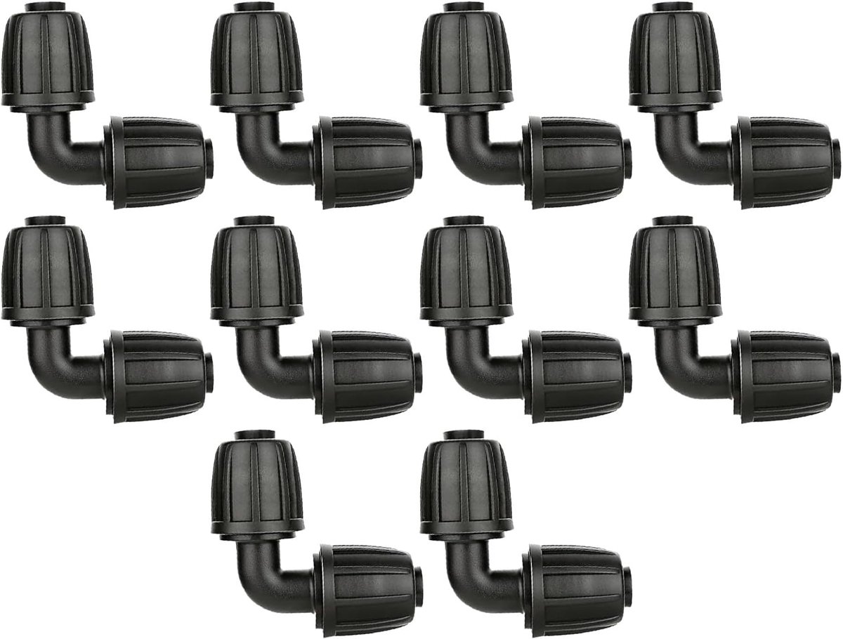 Micro drip connectors 16 mm - kunststof - hoekstuk - veilig en eenvoudig te installeren - ShopVlot