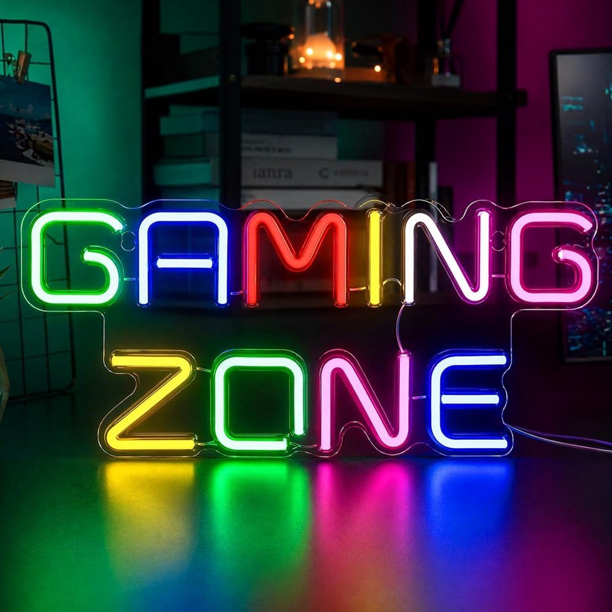 Gaming neonbord 32 x 14 cm - led-licht - gepersonaliseerd ontwerp - sfeervolle decoratie voor gamers - ShopVlot