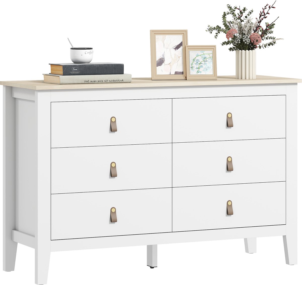 HOMCOM Ladekast - Spaanplaat - 120x40x78cm - Wit
