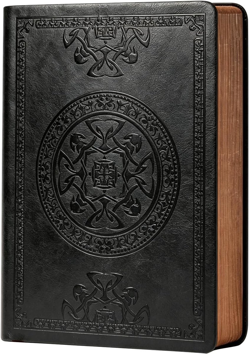 notitieboek A5 - vintage design - zwart leer - 288 pagina's hoogwaardig papier - ShopVlot