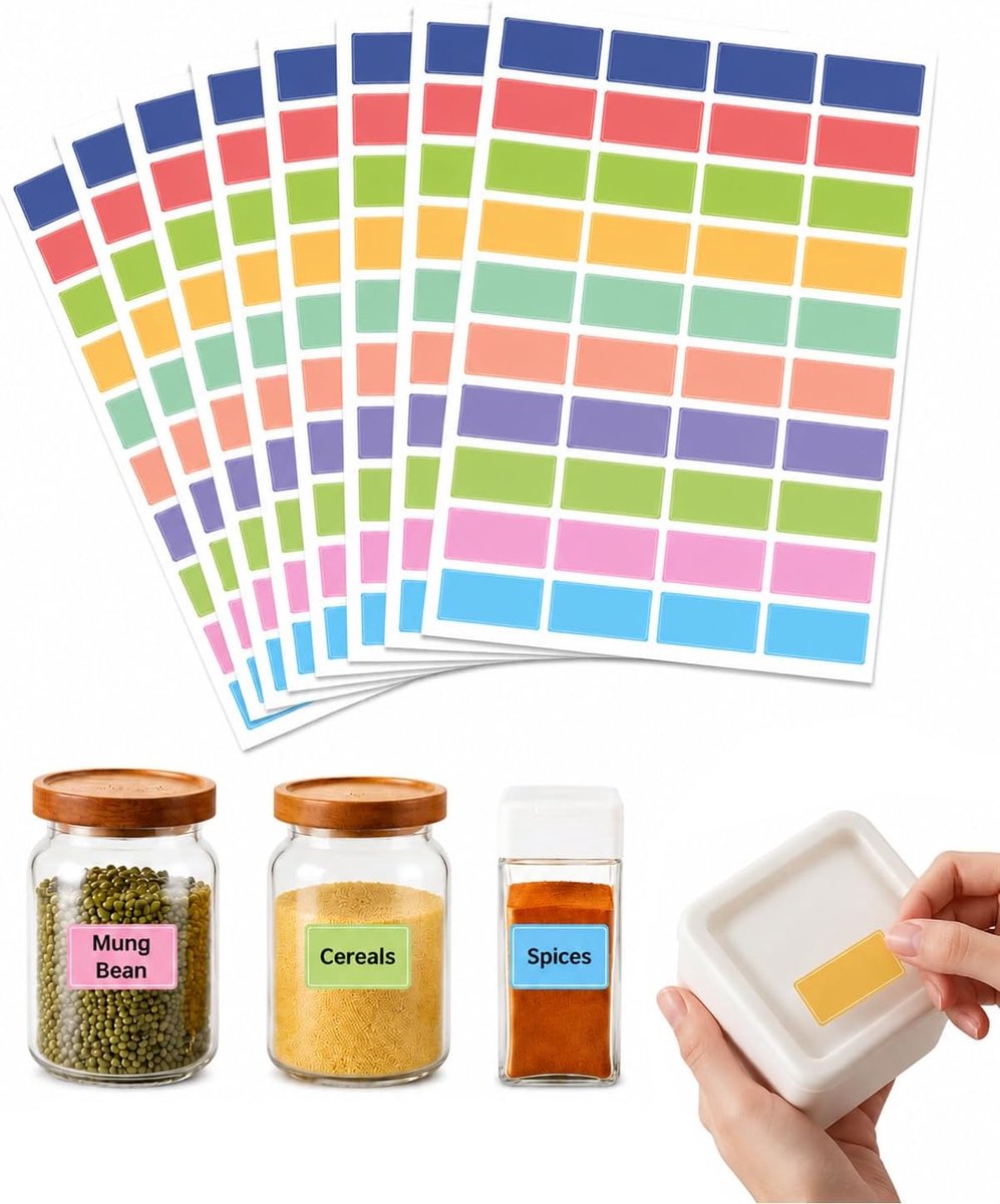 Etiketten 400 stuks - 30 x 11,8 mm - waterdicht - voor jampotten en schoolvoorraden - ShopVlot