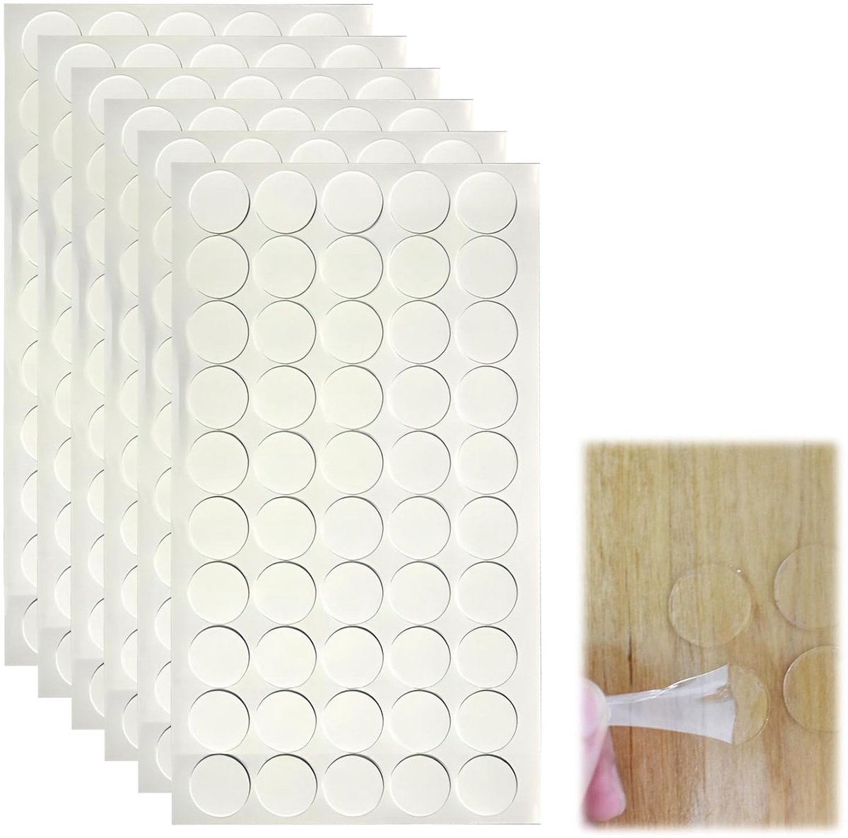 Lijmplaatjes Set van 300 - Transparante Dubbelzijdige Lijmplaatjes - Sterke Hechting - Perfect voor DIY Projecten - ShopVlot