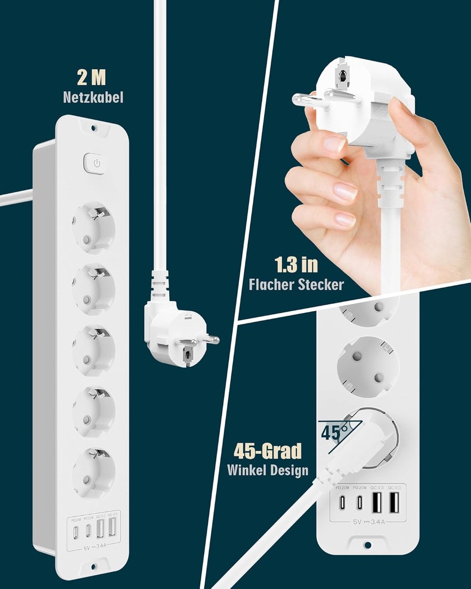 Stekkerdoos 9-in-1 - Tafelmodel - 5 Wegs met USB - Ideaal voor gelijktijdig opladen - SnelShoppen