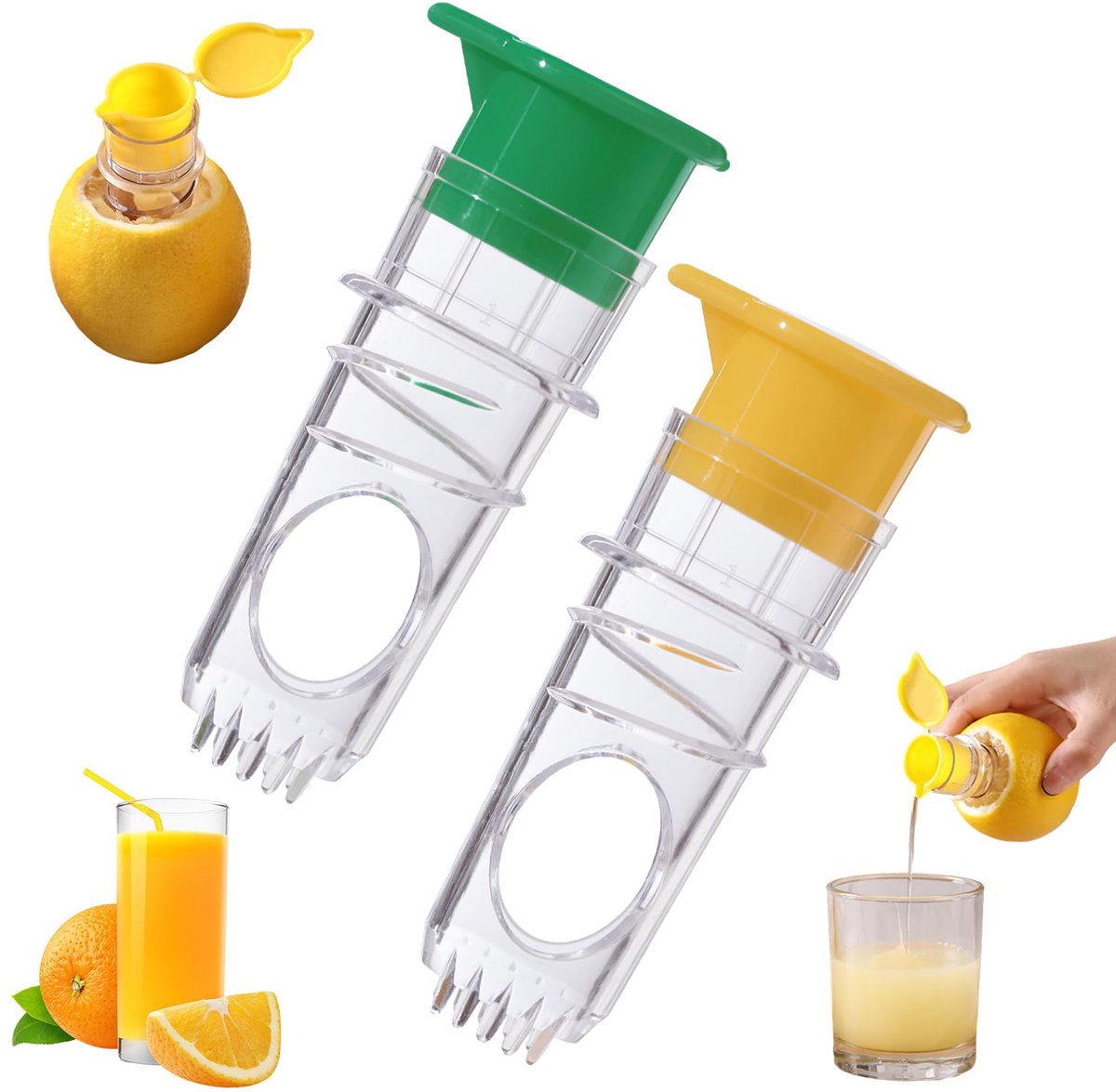 Citroenpers - handmatig spiraalvormig ingebouwd filter draagbaar compact persgereedschap voor citroenen limoenen en vers fruit sapbereiding