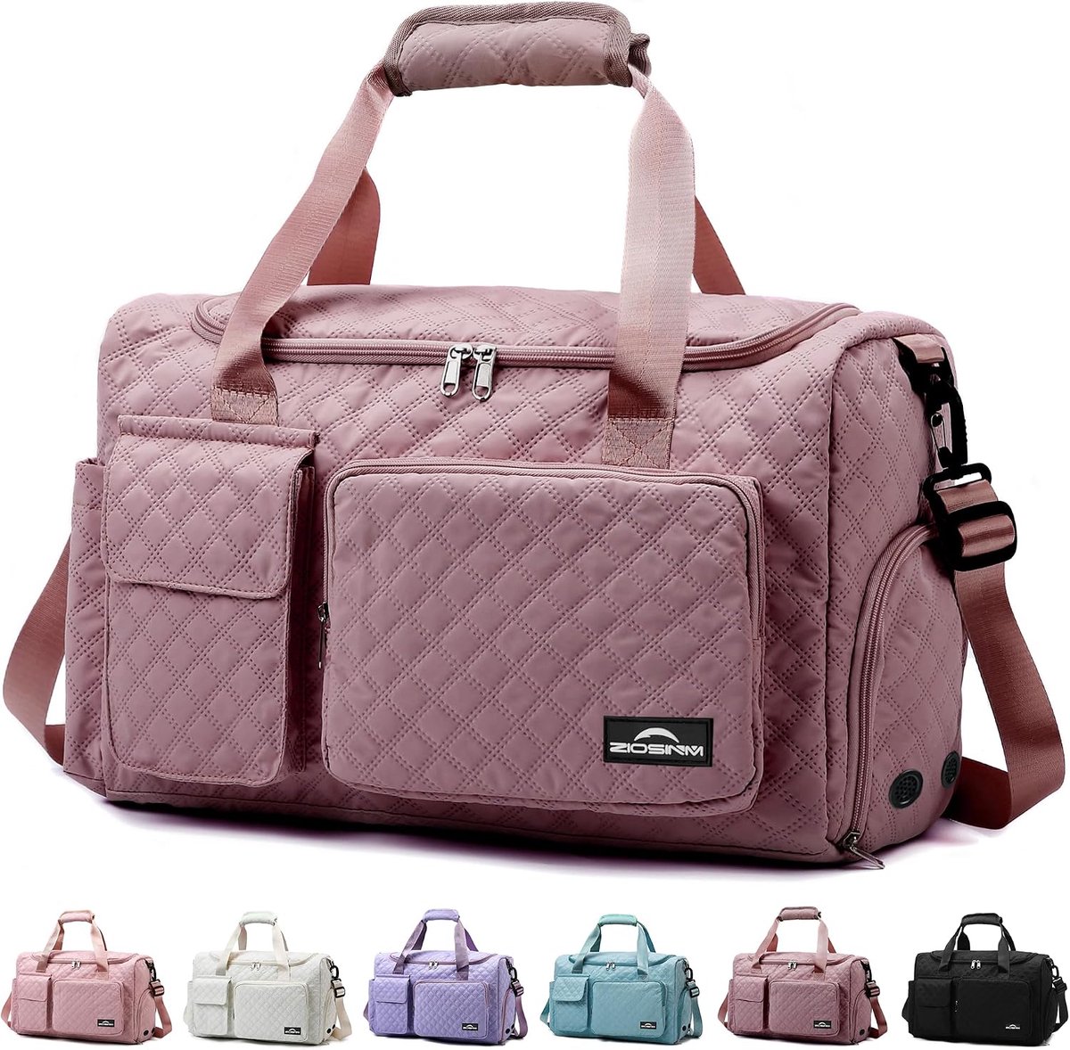 SnelShoppen - Sporttas voor Mannen en Vrouwen - Reistas met Natcompartiment en Schoencompartiment - Weekendtas, Waterdicht, Mauve, Perfect voor Fitnes