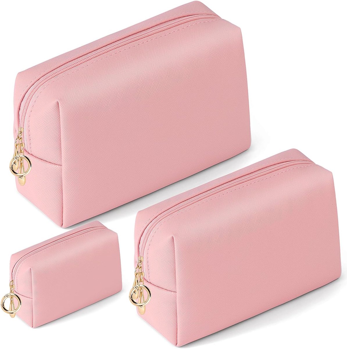 Cosmetica tas set 3-delig - Roze - Compact en praktisch - Ideaal voor op reis - SnelShoppen