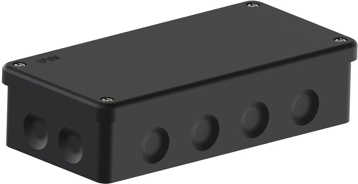 Junction Box IP65 - Zwart - Waterdicht - Voor buitengebruik - SnelShoppen