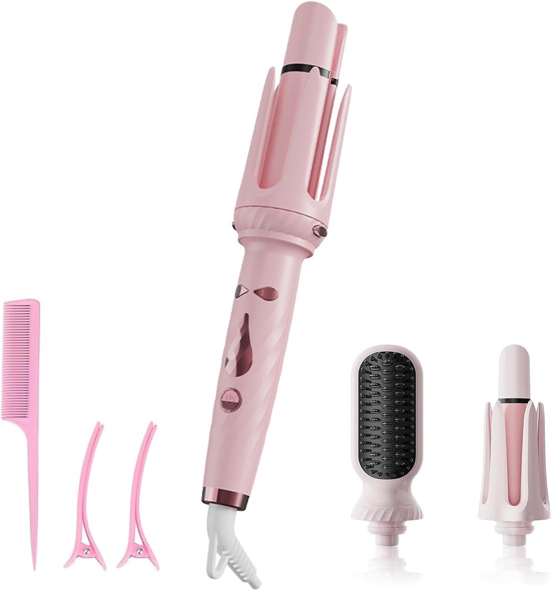 krultang, 3-in-1, roze, keramische coating | Snel opwarmen 30 seconden, 5 temperaturen (160 °C - 200 °C), automatische uitschakeling 40 minuten, akoestisch alarm, roze